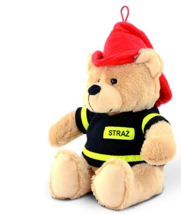 Maskotka Miś Strażak Mały 27 cm – Pluszak Jasny